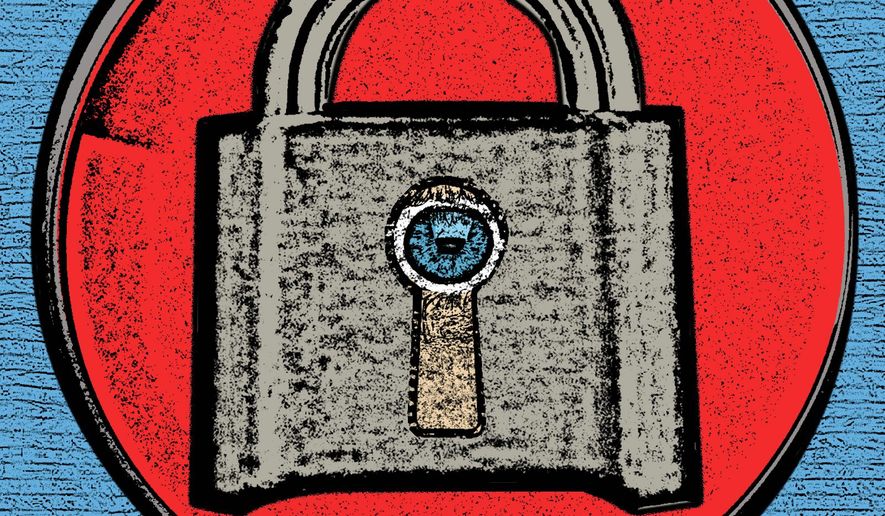 Violating the Constitution and the coming war on privacy illustration by Linas Garsys / The Washington Times
