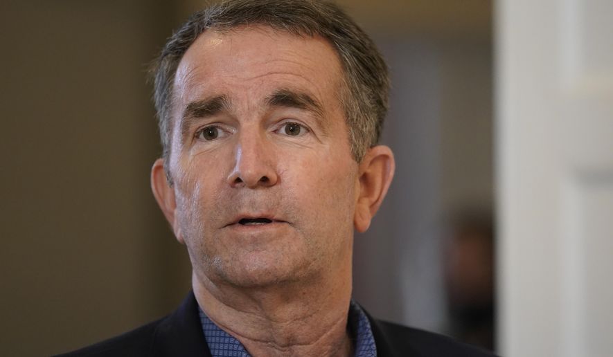 This photo shows Virginia Gov. Ralph Northam in Richmond, Va., on Monday, March 15, 2021. (AP Photo/Steve Helber) **FILE**