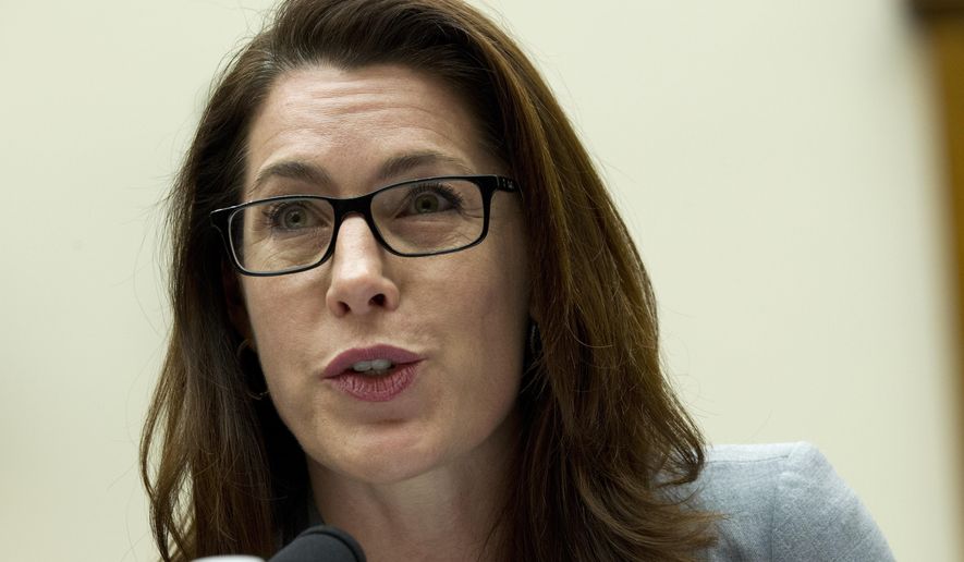 FILE - In this Feb. 6, 2019, file photo, Robyn Thomas, executive director of the Giffords Law Center to Prevent Gun Violence testifies before the House Judiciary Committee hearing on gun violence, at Capitol Hill in Washington. Hours before the deadly Atlanta-area shootings spread fear and anger through Asian American communities nationwide, police say the attacker made a legal purchase: a 9 mm handgun. “If you’re in a state of crisis, personal crisis, you can do a lot of harm fairly quickly,” Thomas said. (AP Photo/Jose Luis Magana, File)