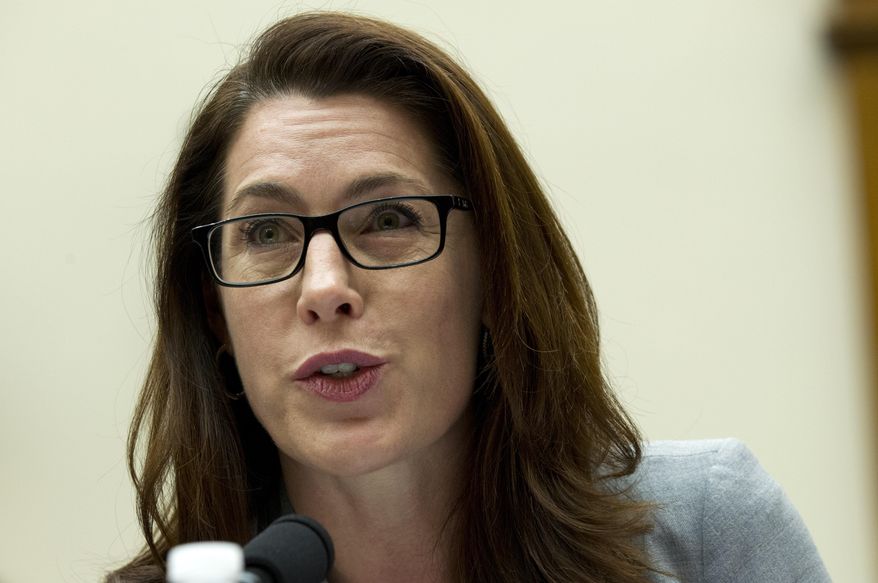 FILE - In this Feb. 6, 2019, file photo, Robyn Thomas, executive director of the Giffords Law Center to Prevent Gun Violence testifies before the House Judiciary Committee hearing on gun violence, at Capitol Hill in Washington. Hours before the deadly Atlanta-area shootings spread fear and anger through Asian American communities nationwide, police say the attacker made a legal purchase: a 9 mm handgun. “If you’re in a state of crisis, personal crisis, you can do a lot of harm fairly quickly,” Thomas said. (AP Photo/Jose Luis Magana, File)