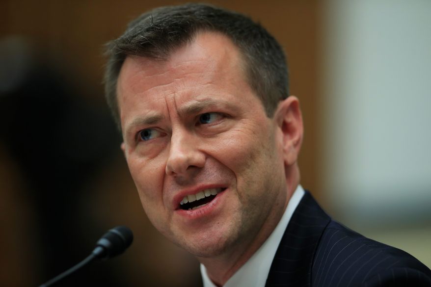 Former FBI agent Peter Strzok re-aired an unverified claim about two Republican senators relying on Kremlin disinformation on Twitter this month. (Associated Press)