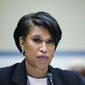 Washington, D.C., Mayor Muriel Bowser testifies before a House Oversight and Reform Committee hearing on the District of Columbia statehood bill, Monday, March 22, 2021, on Capitol Hill in Washington. (Carlos Barria/Pool via AP) **FILE**
