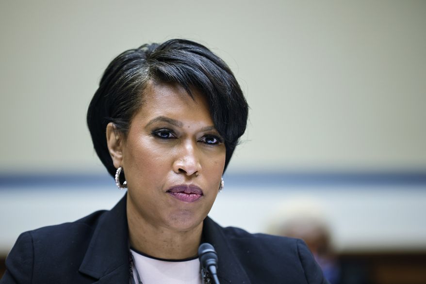 Washington, D.C., Mayor Muriel Bowser testifies before a House Oversight and Reform Committee hearing on the District of Columbia statehood bill, Monday, March 22, 2021, on Capitol Hill in Washington. (Carlos Barria/Pool via AP) **FILE**