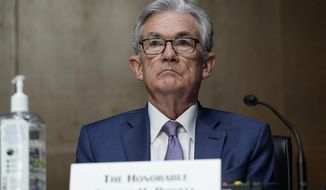 In this Dec. 1, 2020, file photo, chairman of the Federal Reserve Jerome Powell appears before the Senate Banking Committee on Capitol Hill in Washington. (AP Photo/Susan Walsh, Pool, File)