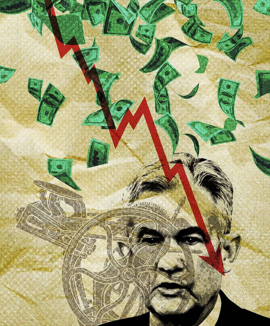 Printing money and U.S. economy Illustration by Greg Groesch/The Washington Times