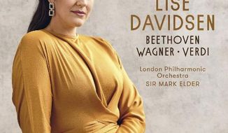 This cover image released by Decca shows “Beethoven, Wagner, Verdi” by Lise Davidsen. (Decca via AP)