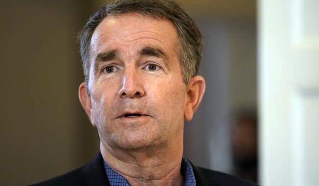 This Monday, March 15, 2021, photo shows Virginia Gov. Ralph Northam at the Governor&#x27;s Mansion in Richmond, Va.  (AP Photo/Steve Helber)  **FILE**
