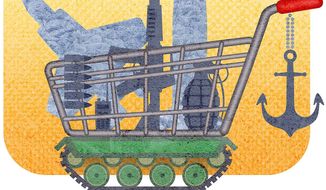Pentagon Shopping Cart Illustration by Greg Groesch/The Washington Times
