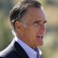 In this Oct. 15, 2020, file photo, Sen. Mitt Romney, R-Utah, speaks during a news conference near Neffs Canyon, in Salt Lake City. Romney was named the winner of the Profile in Courage Award on Friday, March 26, 2021, for splitting with his party and becoming the only Republican to vote to convict former President Donald Trump during his first impeachment trial. (AP Photo/Rick Bowmer, File)