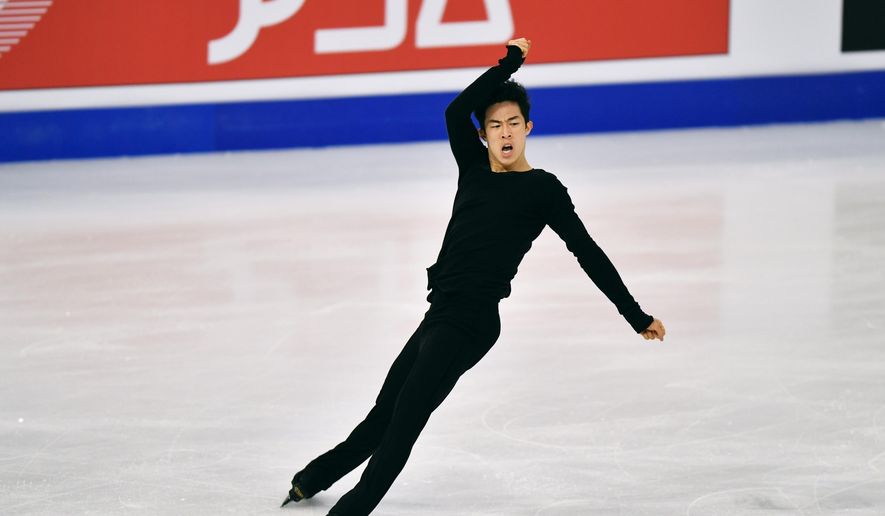 Nathan Chen of the USA performs during the Men Free Skating Program at the Figure Skating World Championships in Stockholm, Sweden, Saturday, March 27, 2021. (AP Photo/Martin Meissner) **FILE**