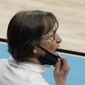 Stanford head coach Tara VanDerveer yells to her players during the second half of an NCAA college basketball game against Missouri State in the Sweet 16 round of the Women&#39;s NCAA tournament Sunday, March 28, 2021, at the Alamodome in San Antonio. (AP Photo/Morry Gash)