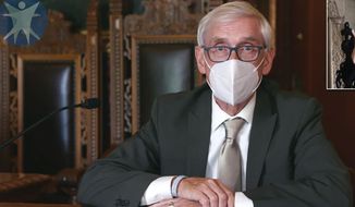 This July 30, 2020, image taken from video by the Wisconsin Department of Health Services shows Wisconsin Gov. Tony Evers in Madison, Wis. The Wisconsin Supreme Court on Wednesday, March 31, 2021, struck down Gov. Evers&#39; statewide mask mandate, ruling that the Democrat exceeded his authority by issuing the order. The 4-3 ruling from the conservative-controlled court is the latest legal blow to attempts by Evers to control the coronavirus. (Wisconsin Department of Health Services via the AP, File)
