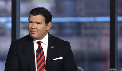In this April 15, 2019, photo, Bret Baier participates in a Fox News town-hall-style event in Bethlehem, Pa. (AP Photo/Matt Rourke) **FILE**