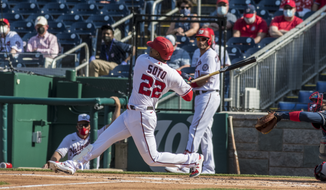 Juan Soto hit a walk-off single in the ninth to give the Nationals a 6-5 win against the Braves on opening day Tuesday. (Courtesy of All-Pro Reels)