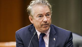 In this March 23, 2021, photo, Sen. Rand Paul, R-Ky., speaks during a a Senate Foreign Relations Committee hearing on Capitol Hill in Washington. (Greg Nash/Pool via AP)