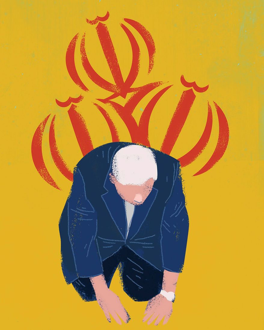 Biden team on Iran illustration by Linas Garsys / The Washington Times