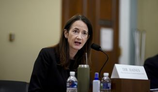 Director Avril Haines of the Office of the Director of National Intelligence (ODNI) testifies during a House Intelligence Committee hearing on Capitol Hill in Washington, Thursday, April 15, 2021. (Al Drago/Pool via AP)