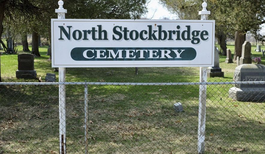 The North Stockbridge Cemetery in Stockbridge, Mich. is where Revolutionary War veteran Ephrain Wheaton is buried. (Robert Killips/Lansing State Journal via AP)