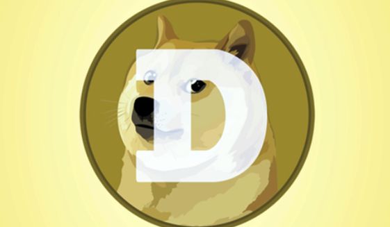 This mobile phone app screen shot shows the logo for Dogecoin, in New York, Tuesday, April 20, 2021. Dogecoin, the digital currency advertised as the one &amp;quot;favored by Shiba Inus worldwide,&amp;quot; is having its day. Fans of the cryptocurrency are touting April 20, long an unofficial holiday for marijuana devotees, as &amp;quot;Doge Day&amp;quot; and imploring each other to get its value up to $1. (AP Photo/Richard Drew)