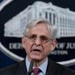 Attorney General Merrick Garland speaks about a jury&#39;s verdict in the case against former Minneapolis Police Officer Derek Chauvin in the death of George Floyd, at the Department of Justice, Wednesday, April 21, 2021, in Washington. (AP Photo/Andrew Harnik, Pool) **FILE**
