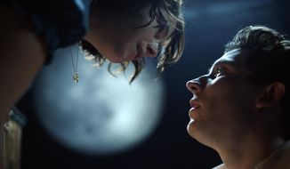 This image released by PBS shows Jessie Buckley, left, and Josh O’Connor from Great Performances&#x27; &amp;quot;Romeo &amp;amp; Juliet,&amp;quot; premiering  Friday, April 23. ( National Theatre/PBS via AP)