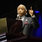 Rev. Al Sharpton eulogies Daunte Wright during funeral services at Shiloh Temple International Ministries in Minneapolis, Thursday, April 22, 2021. Wright, 20, was fatally shot by a Brooklyn Center, Minn., police officer during a traffic stop. (AP Photo/John Minchillo, Pool)