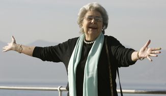 FILE - Retired German-born mezzo-soprano Christa Ludwig poses during the 42nd MIDEM (International record music publishing and video music market) in Cannes, southern France, on Jan. 28, 2008. Ludwig, a renowned interpreter of Wagner, Mozart and Strauss who starred  the world’s great stages for four decades, died Saturday her home in Klosterneuburg, Austria. She was 94. Her death was announced by the Vienna State Opera. (AP Photo/Lionel Cironneau, File)