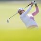 Jin Young Ko hits from the 15th fairway during the final round of the LPGA&#39;s Hugel-Air Premia LA Open golf tournament at Wilshire Country Club Saturday, April 24, 2021, in Los Angeles. (AP Photo/Ashley Landis)