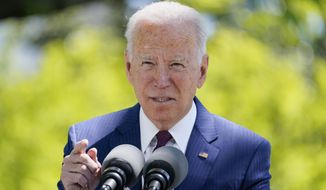 President Joe Biden speaks about COVID-19, on the North Lawn of the White House, Tuesday, April 27, 2021, in Washington. (AP Photo/Evan Vucci)