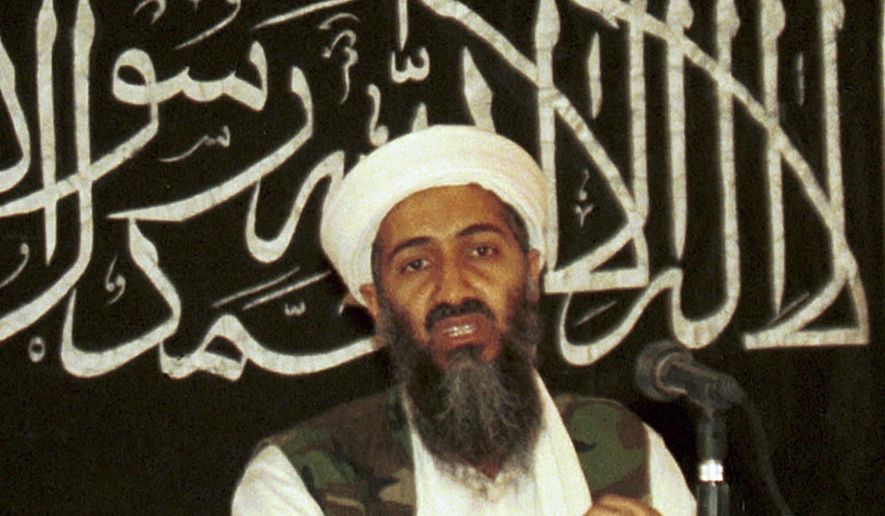 Osama bin Laden is seen at a news conference in Khost, Afghanistan. (AP Photo/Mazhar Ali Khan, File)