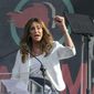 FILE - In this Jan. 18, 2020, file photo, Caitlyn Jenner speaks at the 4th Women&#39;s March in Los Angeles. Former Olympian Jenner is running for governor of California.(AP Photo/Damian Dovarganes, File)