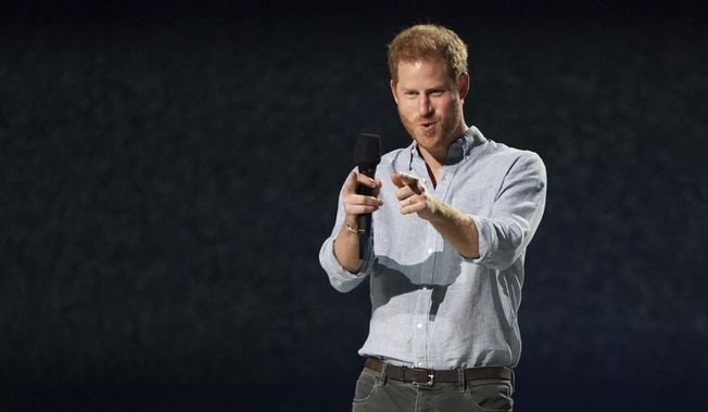 Prince Harry, Duke of Sussex, speaks at &amp;quot;Vax Live: The Concert to Reunite the World&amp;quot; on Sunday, May 2, 2021, at SoFi Stadium in Inglewood, Calif. (Photo by Jordan Strauss/Invision/AP)