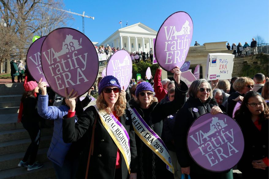 This week Illinois, Nevada and Virginia asked a federal appeals court to order the Equal Rights Amendment be considered ratified. They have all approved the amendment in the last four years. However, the original deadline set by Congress expired in 1979. (Associated Press)