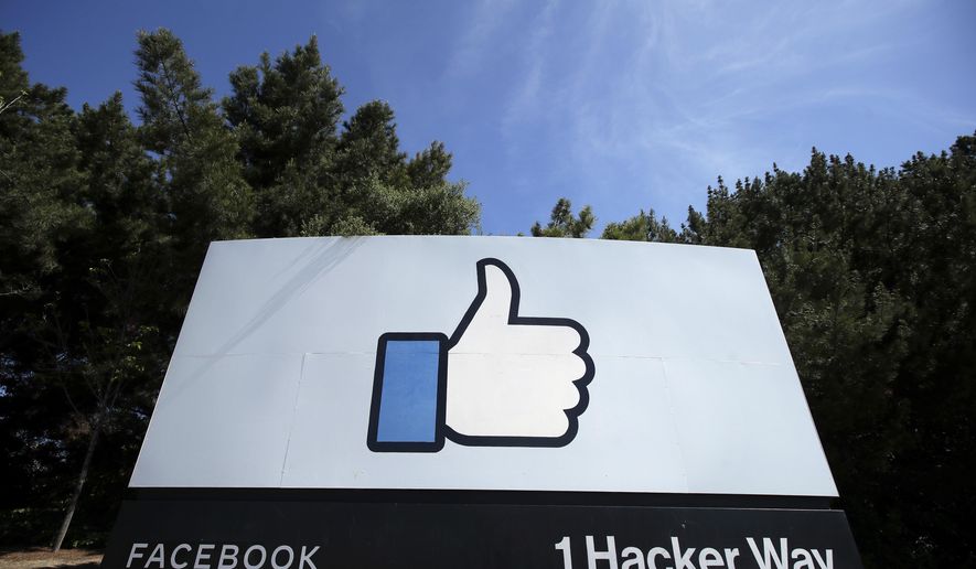 FILE - In this April 14, 2020 file photo, the thumbs up Like logo is shown on a sign at Facebook headquarters in Menlo Park, Calif. Facebook&#39;s oversight board, which on Wednesday, May 5, 2021 upheld the company’s ban of former President Donald Trump, also had some harsh words for its corporate sponsor: Facebook. But critics aren&#39;t convinced this decision is a triumph of accountability, and say its actions may actually distract from more fundamental issues that Facebook seems less interested in talking about. (AP Photo/Jeff Chiu, File)