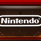 In this Jan. 23, 2020, file photo, a Nintendo sign is seen at the company&#x27;s official store in the Shibuya district of Tokyo. Nintendo Co.’s profit for the fiscal year ended in March jumped 86% on healthy sales of the Switch handheld machine as people staying at home over the pandemic turned to video games. (AP Photo/Jae C. Hong, File)