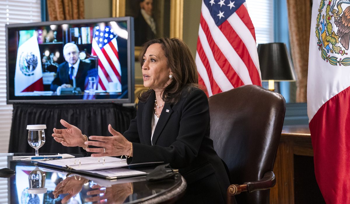 Kamala Harris confers with Mexico's president on surge of migrants at border