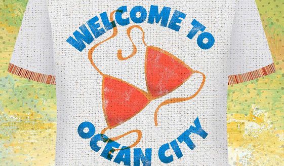 Ocean City Topless Female T-Shirt Illustration by Greg Groesch/The Washington Times