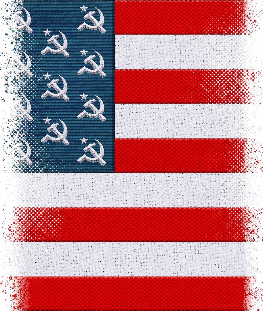 Soviet-US Flag and War on Terror by Biden Illustration by Greg Groesch/The Washington Times