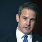 Rep. Adam Kinzinger, R-Ill., speaks to the media after Rep. Liz Cheney, R-Wyo., was ousted from her leadership role in the House Republican Conference, Wednesday, May 12, 2021 at the Capitol in Washington. (AP Photo/Amanda Andrade-Rhoades)