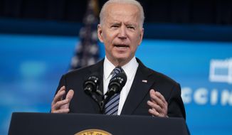 President Joe Biden delivers remarks about COVID vaccinations in the South Court Auditorium at the White House, Wednesday, May 12, 2021, in Washington. (AP Photo/Evan Vucci)