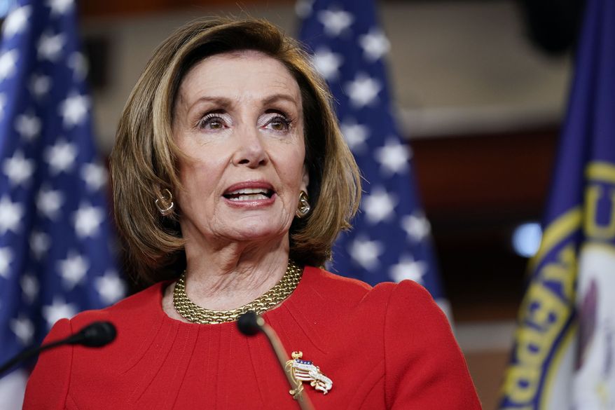 House Speaker Nancy Pelosi of Calif., speaks during a news conference on Capitol Hill in Washington, Thursday, May 13, 2021. (AP Photo/Susan Walsh) ** FILE **