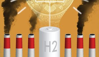 Unlocking Hydrogen Potential Illustration by Linas Garsys/The Washington Times