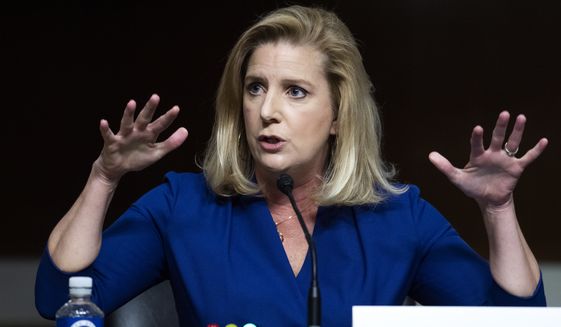 Christine Wormuth, nominee to be secretary of the Army, testifies during her Senate Armed Service Committee confirmation hearing, Thursday, May 13, 2021, on Capitol Hill in Washington. (Tom Williams/Pool via AP) **FILE**