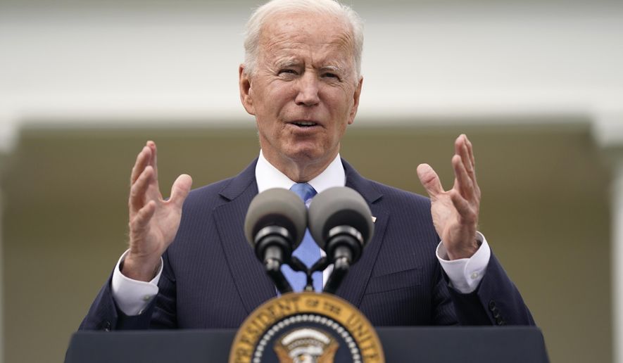 President Joe Biden speaks on updated guidance on face mask mandates and COVID-19 response, in the Rose Garden of the White House, Thursday, May 13, 2021, in Washington. (AP Photo/Evan Vucci)