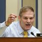 Rep. Jim Jordan, R-Ohio, speaks during a House Select Subcommittee on the Coronavirus Crisis hybrid hearing on Capitol Hill in Washington, Wednesday, May 19, 2021. The hearing is examining Emergent BioSolutions, a Maryland biotech firm whose Baltimore plant ruined millions of doses of the coronavirus vaccine. (AP Photo/Susan Walsh, Pool) **FILE**