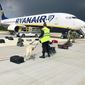 In this photo provided by ONLINER.BY, security use a sniffer dog to check the luggage of passengers on the Ryanair plane with registration number SP-RSM, carrying opposition figure Raman Pratasevich which was traveling from Athens to Vilnius and was diverted to Minsk after a bomb threat, in Minsk International airport, Sunday, May 23, 2021, in BelarusWestern leaders decried the diversion of a plane to Belarus in order to arrest an opposition journalist as an act of piracy and terrorism. The European Union and others on Monday demanded an investigation into the dramatic forced landing of the Ryanair jet. (ONLINER.BY via AP)