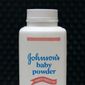 In this April 15, 2011, file photo, a bottle of Johnson&#39;s baby powder is displayed. Johnson &amp;amp; Johnson is asking for Supreme Court review of a $2 billion verdict in favor of women who claim they developed ovarian cancer from using the company&#39;s talc products. (AP Photo/Jeff Chiu, File)