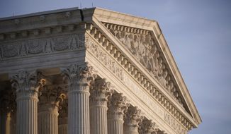 This Nov. 5, 2020, file photo shows the Supreme Court in Washington. (AP Photo/J. Scott Applewhite, File)
