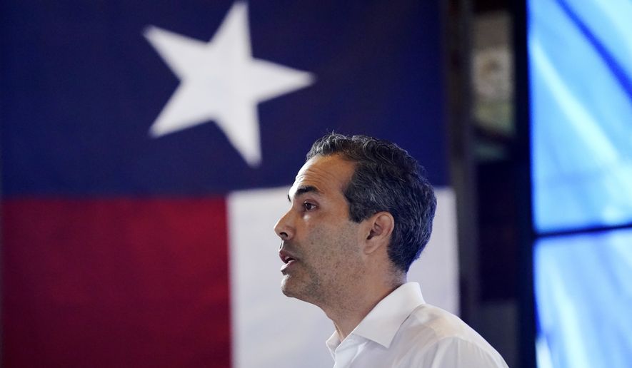 Texas Land Commissioner George P. Bush at a kick-off rally where he announced he will run for Texas Attorney General, on Wednesday, June 2, in Austin, Texas. (AP Photo/Eric Gay)