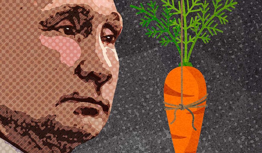 Carrot on a Stick for Putin Illustration by Greg Groesch/The Washington Times